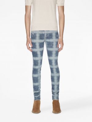 Karierte skinny jeans mit print Amiri blau