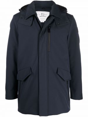 Kabát s kapucňou Woolrich modrá
