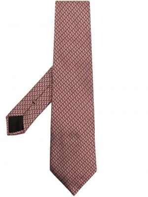 Svilena kravata s potiskom z abstraktnimi vzorci Givenchy roza