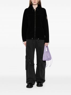 Flisas džemperis su gobtuvu su užtrauktuku Chanel Pre-owned juoda