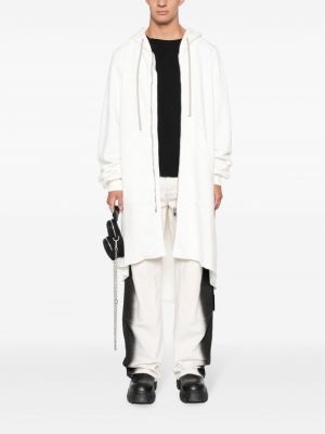 Bluza z kapturem bawełniana asymetryczna Rick Owens Drkshdw biała