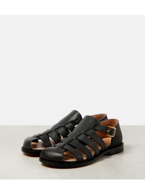Leder sandale Loewe schwarz