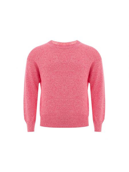 Sweter bawełniany z okrągłym dekoltem Gran Sasso różowy