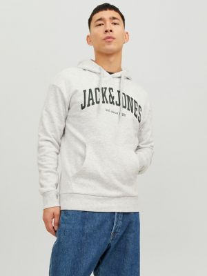 Džemperis su gobtuvu Jack & Jones pilka