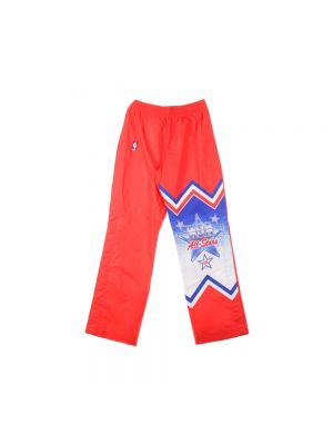 Spodnie sportowe w gwiazdy Mitchell & Ness czerwone