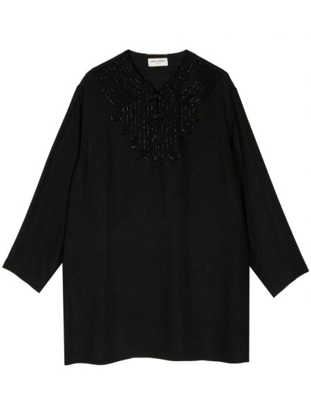 Dlouhé šaty s korálky Saint Laurent Pre-owned čierna