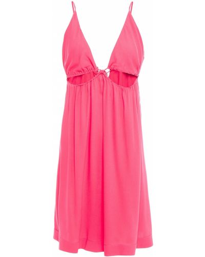 Платье мини из крепа с вырезом Adriana Degreas, розовое