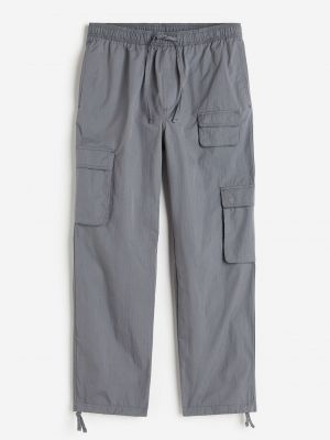 Тканевые брюки свободного кроя H&m серые