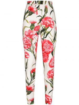 Virágos selyem leggings nyomtatás Dolce & Gabbana