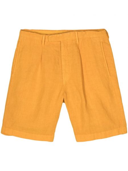 Plisirane lanene bermuda kratke hlače Boglioli narančasta