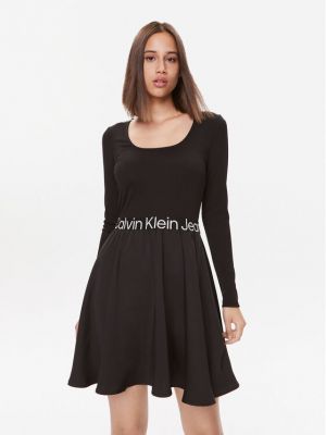Džínové šaty Calvin Klein Jeans černé