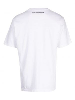 Raštuotas medvilninis marškinėliai White Mountaineering balta