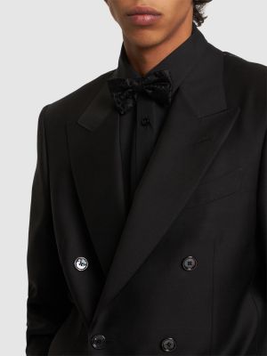 Šilkinis kaklaraištis Valentino Garavani juoda