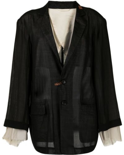 Drapert ren lang blazer Maison Mihara Yasuhiro svart