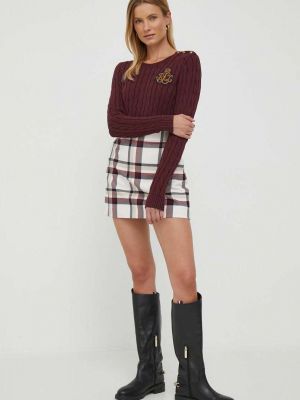 Sweter bawełniany Lauren Ralph Lauren bordowy