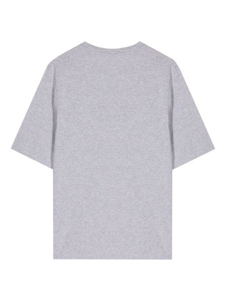 Bavlněné tričko s výšivkou Maison Kitsuné šedé