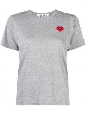 T-shirt en coton à imprimé Comme Des Garçons Play gris
