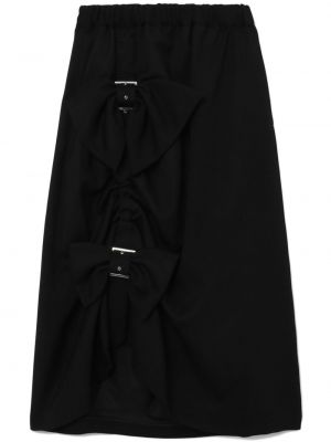 Вълнена миди пола с панделка Noir Kei Ninomiya черно