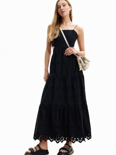 Платье с разрезом без рукавов Desigual черное
