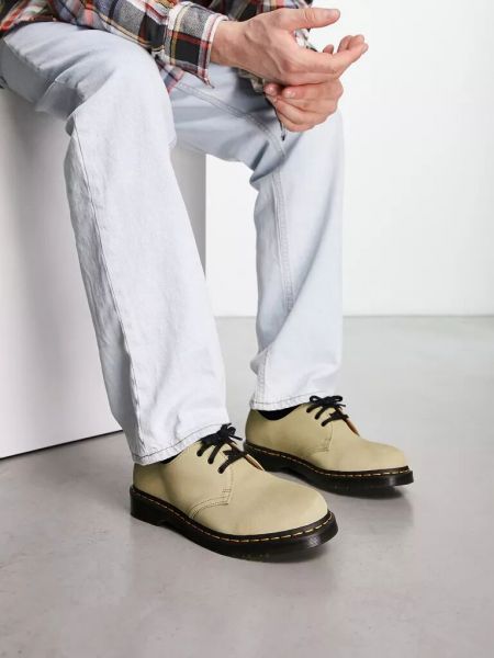 Замшевые туфли Dr Martens хаки