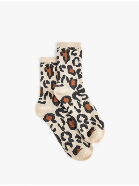Чорапи с леопардов принт Koton