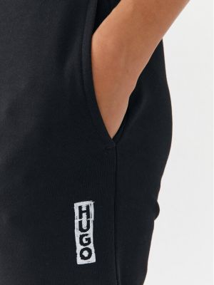 Voľné priliehavé teplákové nohavice Hugo čierna