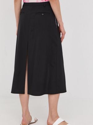 Vlněné midi sukně Victoria Beckham černé