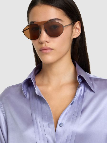 Oversize слънчеви очила Tom Ford черно