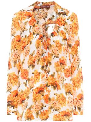 Копринена блуза на цветя Altuzarra оранжево
