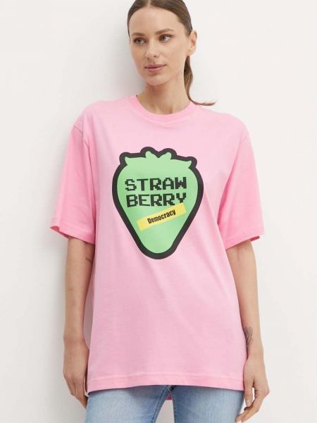 Pamučna majica United Colors Of Benetton ružičasta