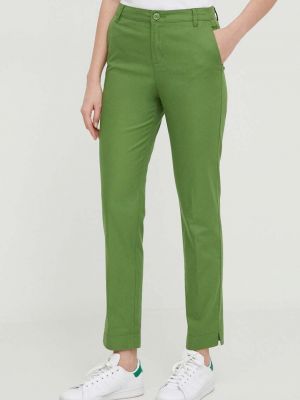 Spodnie dopasowane z wysoką talią United Colors Of Benetton zielone