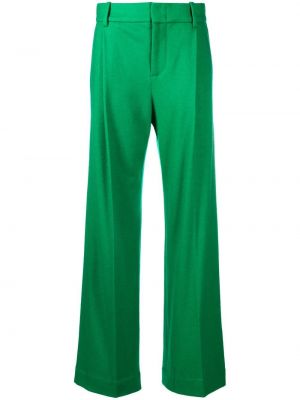 Vlněné kalhoty s vysokým pasem Vince - zelená