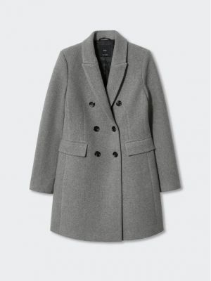 Vlněný zimní kabát Mango šedý
