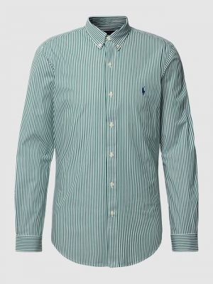 Приталенная рубашка на пуговицах с воротником на пуговицах Polo Ralph Lauren зеленая