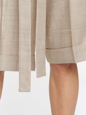 Pantaloncini di lana di lino di seta Gabriela Hearst bianco