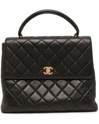 Bolso clutch acolchada con estampado de rombos Chanel Pre-owned negro