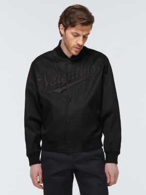 Βαμβακερός μπουφάν bomber Valentino μαύρο
