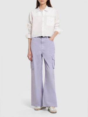 Jeans en coton Self-portrait violet