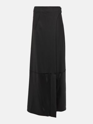 Vlněné dlouhá sukně s vysokým pasem Victoria Beckham černé