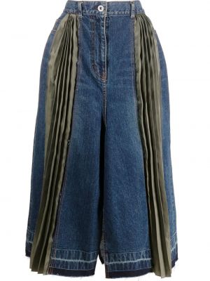 Plisovaná sukně na zip Sacai - modrá