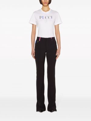 Rovné kalhoty s potiskem Pucci černé