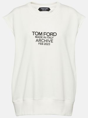 Tricou din bumbac din jerseu Tom Ford alb