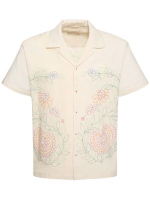 Памучна риза бродирана Harago бяло