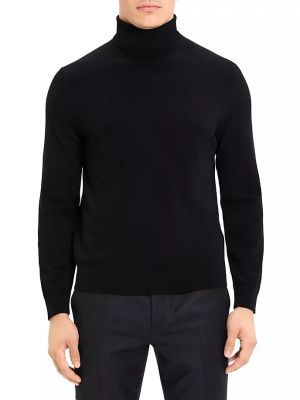Кашемировый свитер с высоким воротником Theory черный