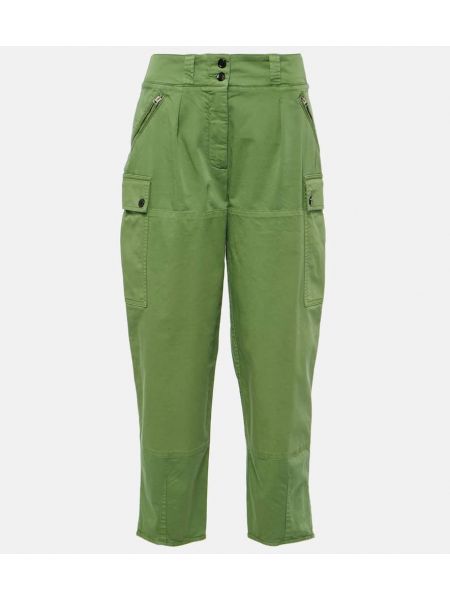 Bombažne kargo hlače z nizkim pasom Tom Ford zelena