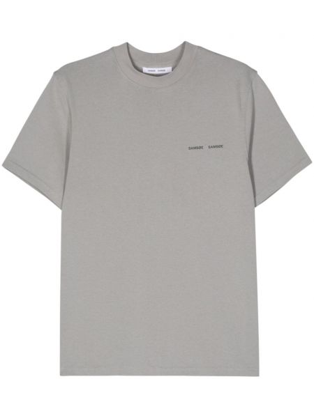 Raštuotas marškinėliai Samsøe Samsøe pilka