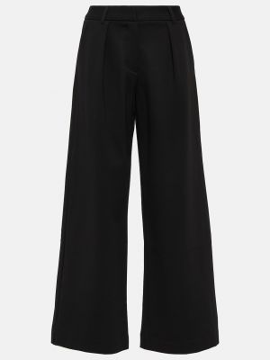 Бархатные брюки с высокой талией Velvet черные