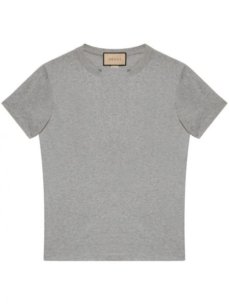T-shirt di cotone in jersey Gucci grigio