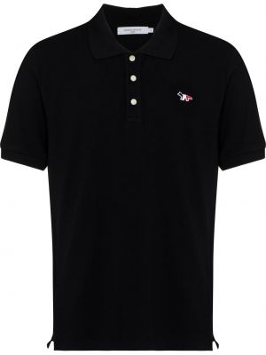Siuvinėtas polo marškinėliai Maison Kitsuné juoda