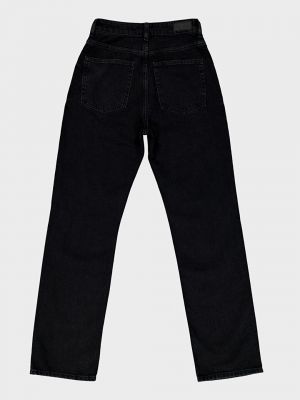 Прямые брюки с высокой талией на пуговицах слим Cross Jeans черные